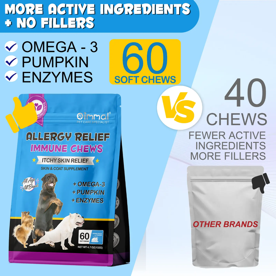ALLERGY RELIEF IMMUNE CHEWS A ITCHY SKIN RELIEF FOR DOGS