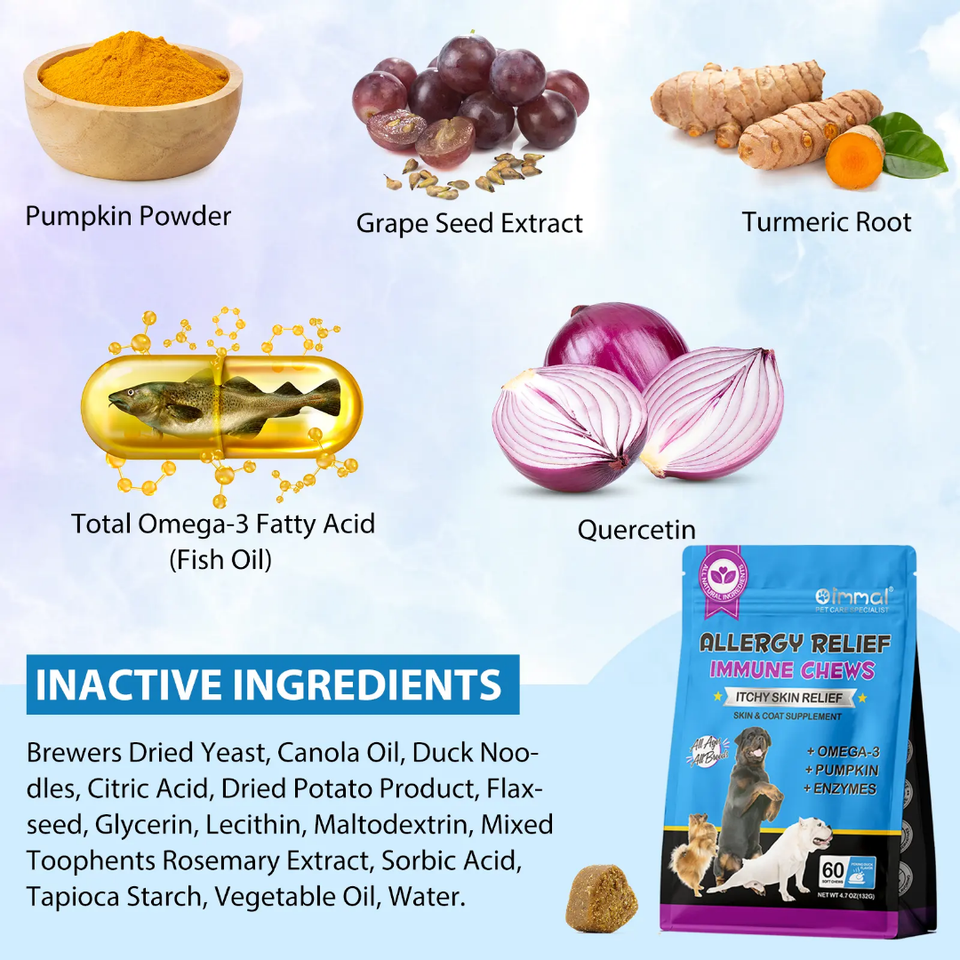 ALLERGY RELIEF IMMUNE CHEWS A ITCHY SKIN RELIEF FOR DOGS
