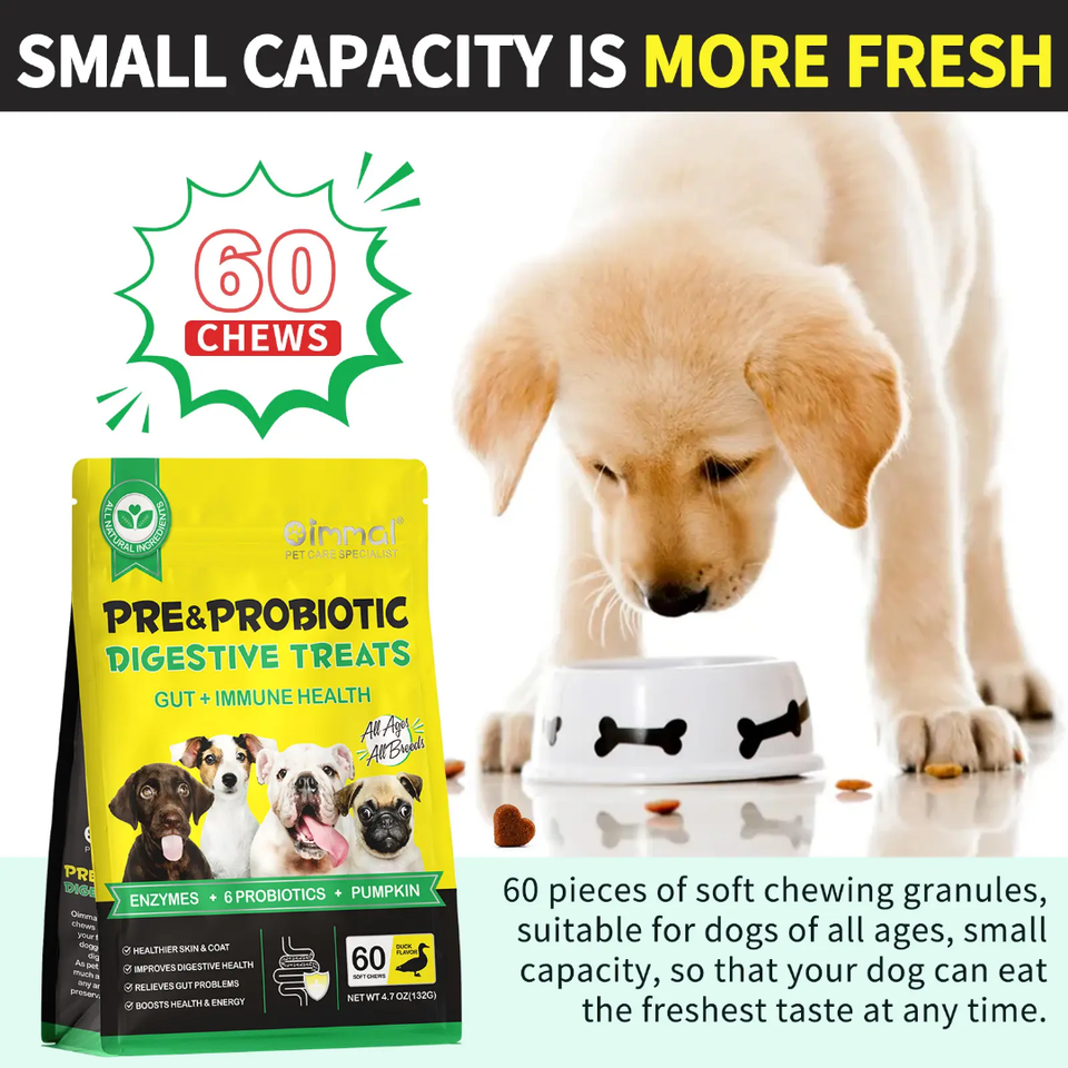 PRE AND PROBIOTIC DIGESTIVE TREAT FOR DOGS