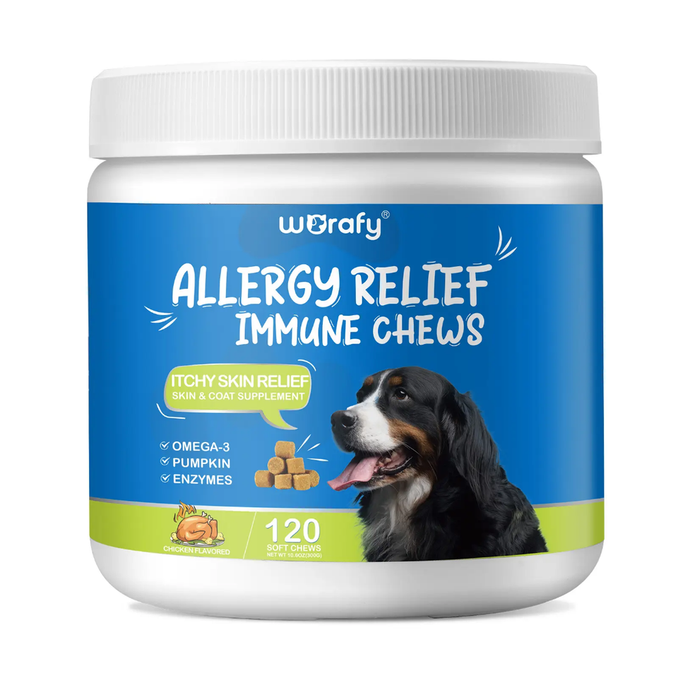 Allergy Relief &amp; Immune Support Chews with Omega-3, Enzymes &amp; Pumpkin for Dogs