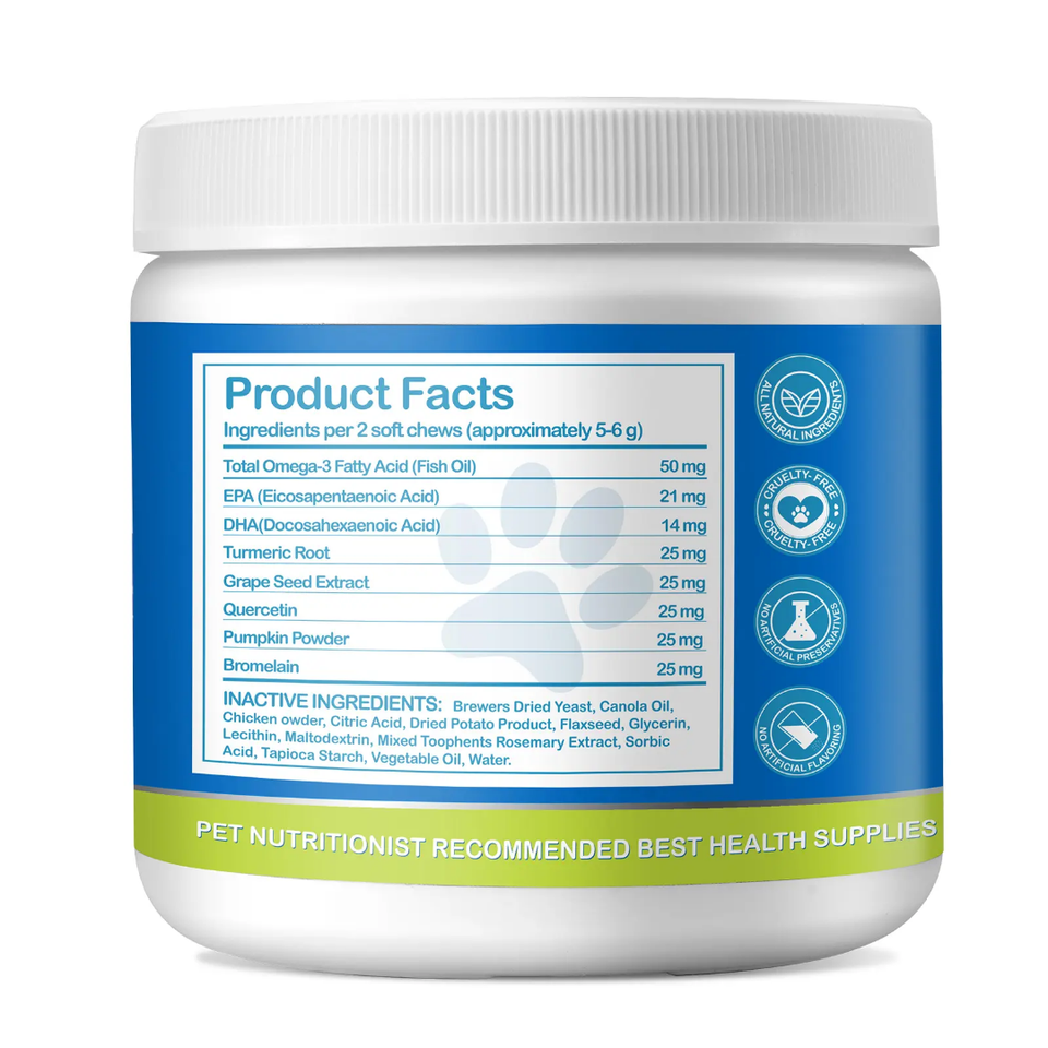 Allergy Relief &amp; Immune Support Chews with Omega-3, Enzymes &amp; Pumpkin for Dogs