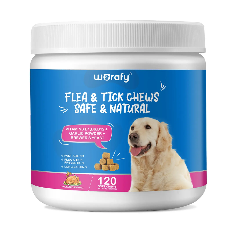 Flea and Tick Defense Chews with Vitamin B1, B6, B12, Garlic Powder &amp; Brewer’s Yeast for Dogs