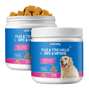 Flea and Tick Defense Chews with Vitamin B1, B6, B12, Garlic Powder &amp; Brewer’s Yeast for Dogs