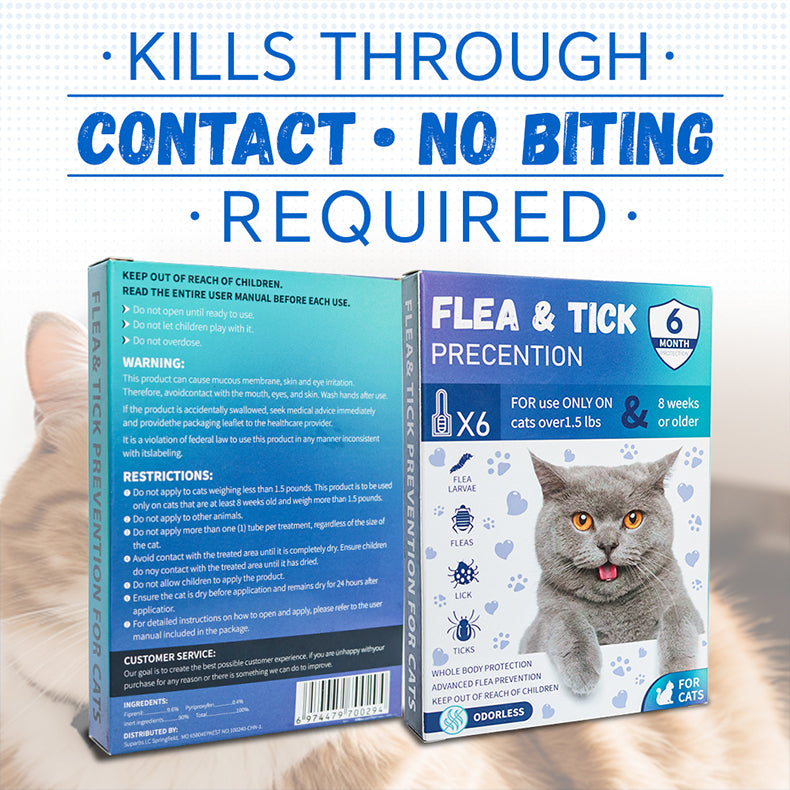 Ultimate Flea & Tick Spot-On solution for Cats (8+ Weeks, Over 1.5 lbs) WITH FREE 11 IN 1 MADRE CACAO SOAP