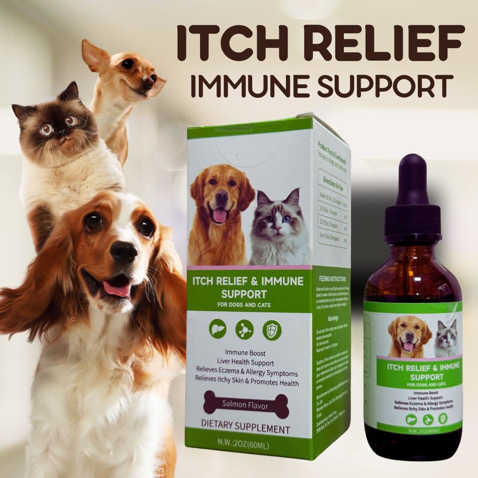 ITCH RELIEF AND IMMUNE SUPPORT FOR DOGS AND CATS
