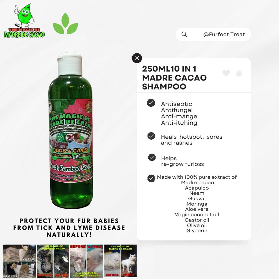 250ml 10 IN 1 MADRE DE CACAO PET CARE SHAMPOO with FREE 11 IN 1 MDC SOAP