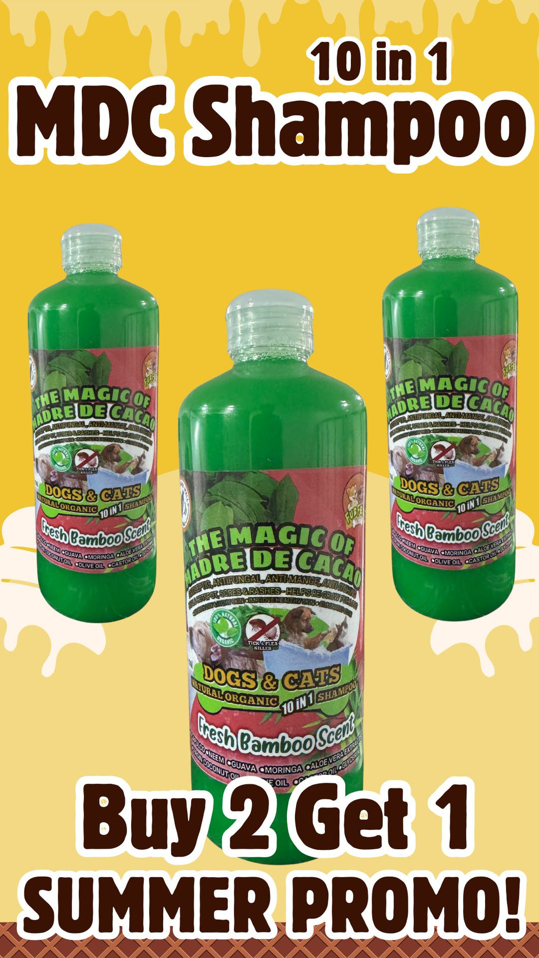 BUY 2 GET 1 FREE! (500ML) 10 IN 1 MADRE DE CACAO SHAMPOO