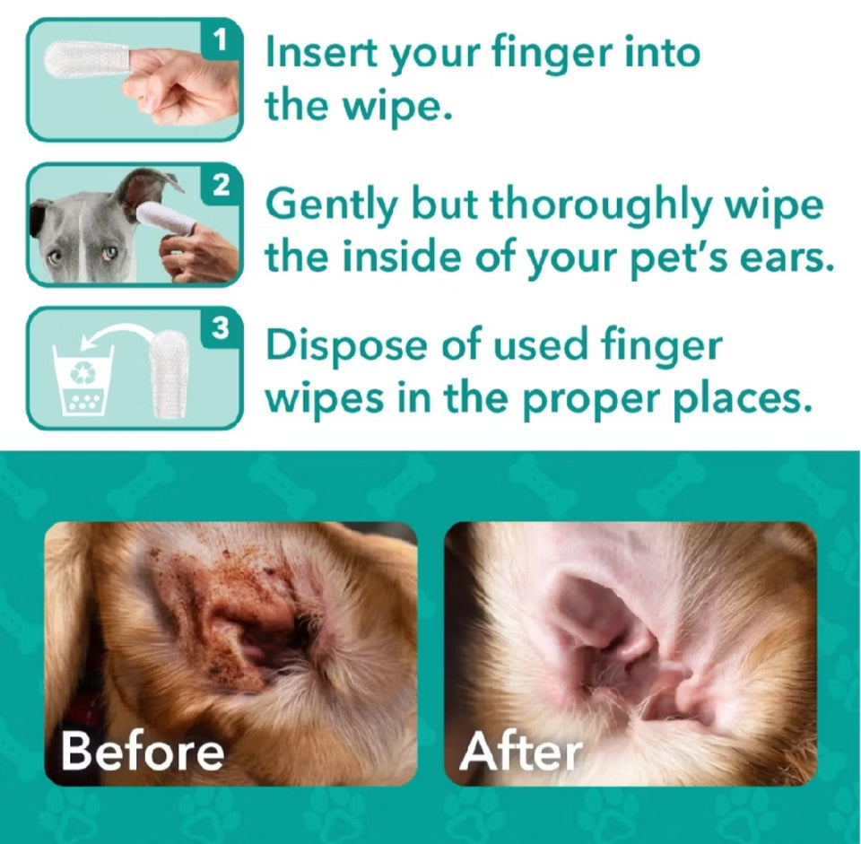 GENTLE EAR CLEANING FINGER WIPES