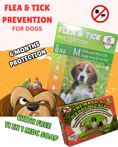 Ultimate Flea & Tick Spot-On Treatment for Dogs (23-44 lbs, 3+ Months) WITH FREE 11 IN 1 MADRE CACAO SOAP