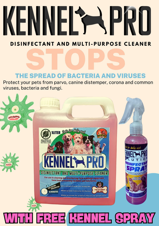 KENNEL PRO DISINFECTANT CLEANER WITH FREE KENNEL SPRAY